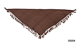 Однотонний коричневий вовняну хустку, фото 3