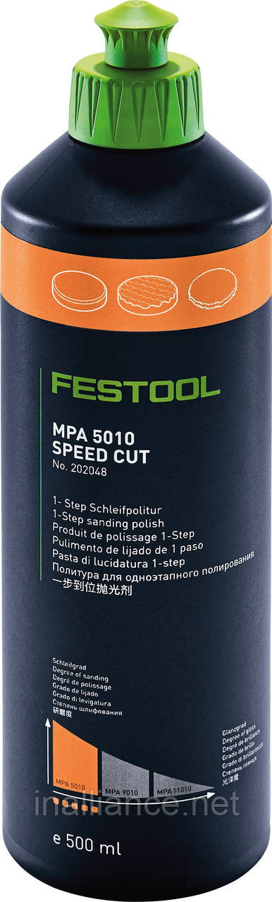 Паста полірувальна паста шліфувальна одноетапна Speed Cut MPA 5010 OR/0.5L Festool 202048, фото 1
