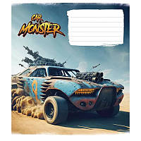 Тетрадь ученическая "Monster cars" 012-3243L-4 в линию, 12 листов