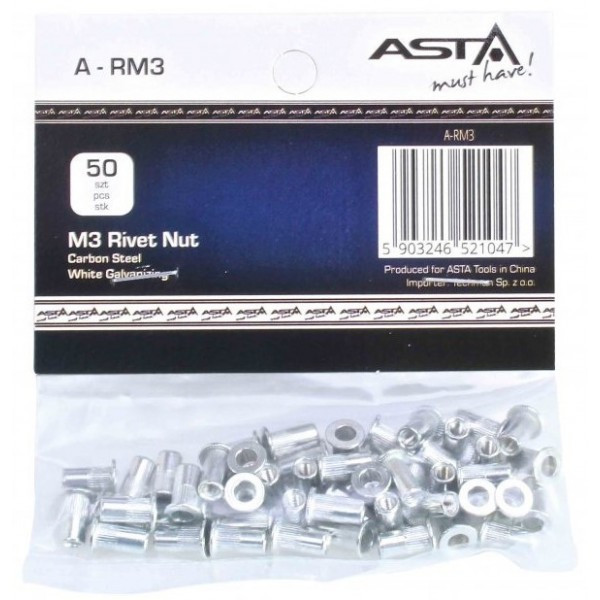 Заклепки різьбові М3, 50 шт (AL) ASTA A-RM3