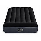 Односпальне надувне велюрове ліжко 191x99x25 см з вбудованим насосом та підголовником Intex 64146 Чорний, фото 3