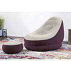 Надувне велюрове крісло зі спинкою 121х100х86 см та Ultra Lounge з пуфиком 54х54х26 см Intex 75053, фото 2