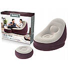 Надувне велюрове крісло зі спинкою 121х100х86 см та Ultra Lounge з пуфиком 54х54х26 см Intex 75053, фото 7