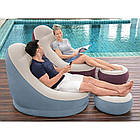 Надувне велюрове крісло зі спинкою 121х100х86 см та Ultra Lounge з пуфиком 54х54х26 см Intex 75053, фото 8