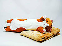 М'яка іграшка Shantou Кіт Батон 60 см із пледом рудий l15101-1