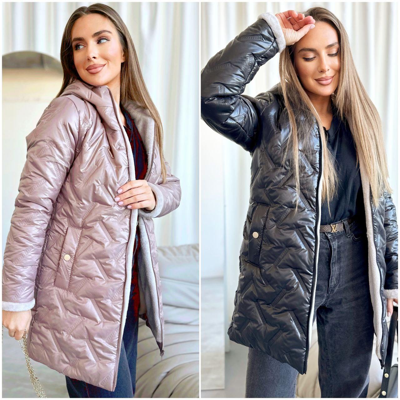 Жіночі зимові куртки — 9185/а-ді — стильне стьобане жіноче пальто — куртка зима глянсова плащівка