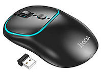 Мышка беспроводная оптическая HOCO Cool light fluorescent rechargeable mouse DI47 2.4G/BT black