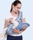 Хіпсит, Ерго-рюкзак, кенгуру-переноска Baby Carrier 6 в 1 Блакитний (n-891), фото 9