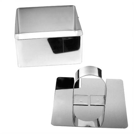 Форма для салатів і гарнірів з пресом КВАДРАТНА L 8 см * 8 см висота 4 см з нержавійки, фото 1