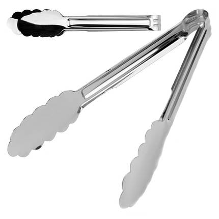 Щипці кулінарні універсальні «Дубок» L23см, ширина 4см, з нержавіючої сталі, фото 1