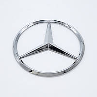 Эмблема логотип Mercedes Benz 90 мм (хром, глянец)