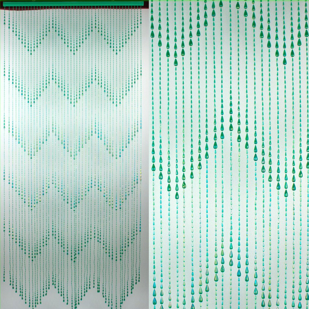 Штора намисто пластикова Крапля Д08 зелений ( ширина 0,90 метра висота 2 метри )