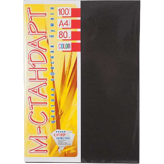 Папір A4 'М-Стандарт' ТЕМНІ ТОНУ 401 (Black) 100 л./80 гр., фото 1