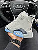 Чоловічі кросівки Nike Air Jordan Retro 6 Gray Sky (Сірі) Взуття Найк Аір Джордан 6 Ретро високі  замшеві демісезон, фото 6