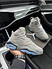 Чоловічі кросівки Nike Air Jordan Retro 6 Gray Sky (Сірі) Взуття Найк Аір Джордан 6 Ретро високі  замшеві демісезон, фото 10