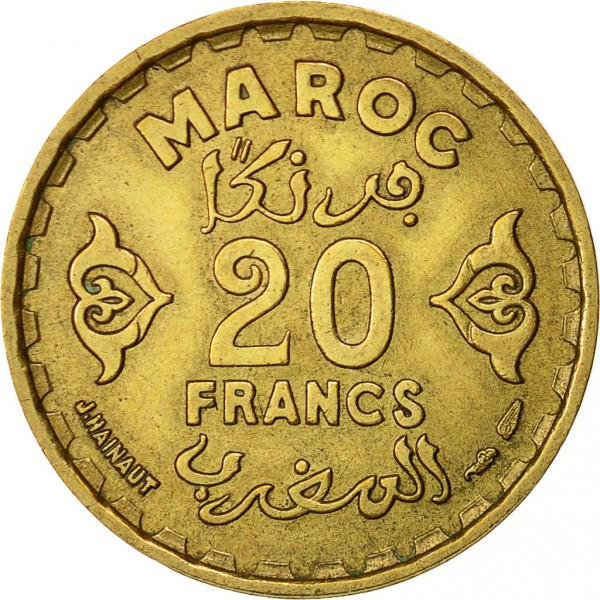 Марокко ø Французький протекторат 20гладінів, 1371 (1952) No850