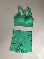 Комплект із топа і шортів в рубчик