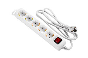 Мережевий фільтр 2Е (2E-U05ESM1.5) 5хSchuko, 1.5 м, білий