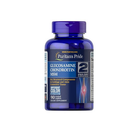 Для суглобів Triple Strength Glucosamine, Chondroitin Msm Puritan's Pride 90 капсул США, фото 2