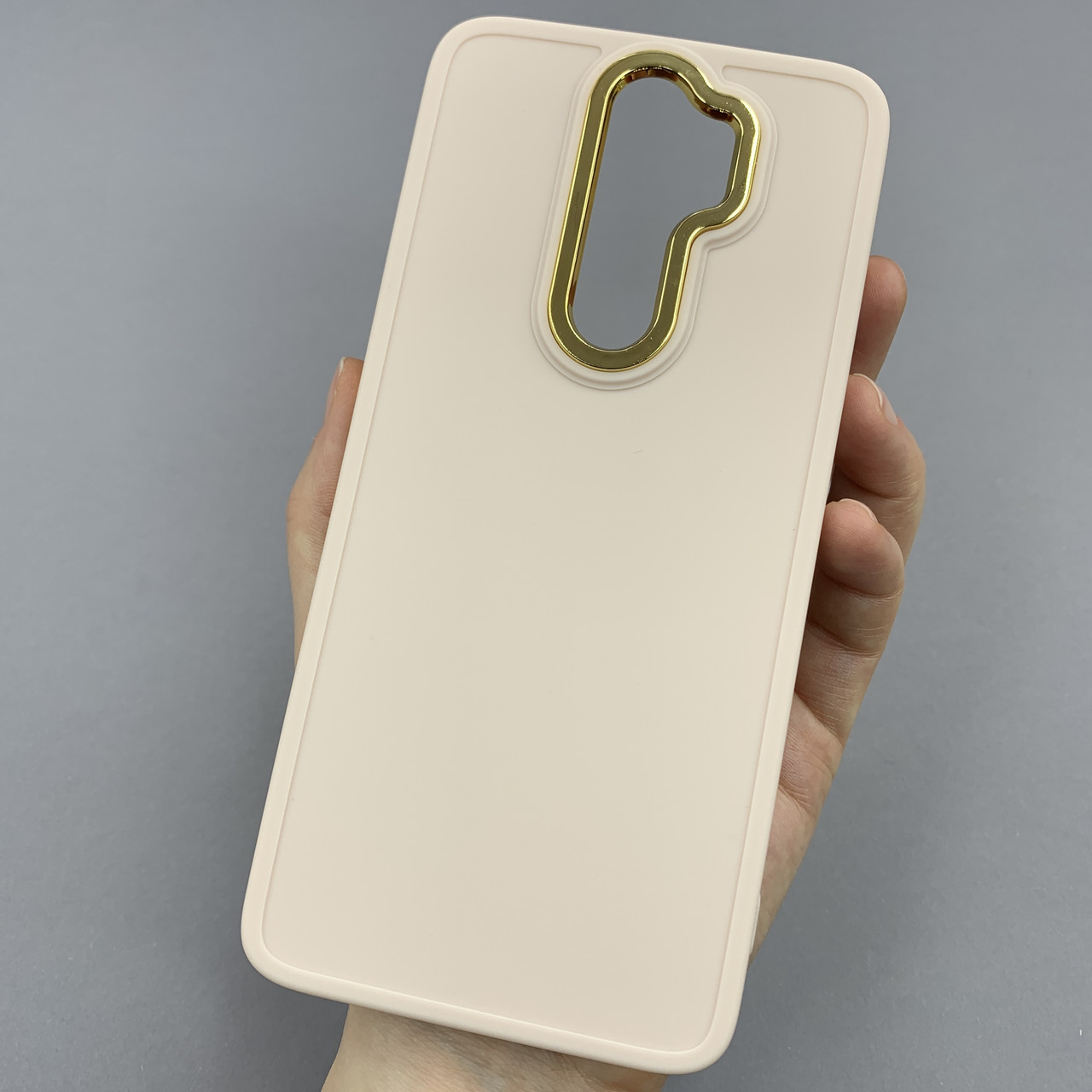 Чохол для Xiaomi Redmi Note 8 Pro матовий чохол з окантовкою на телефон сеомі редмі нот 8 про бежевий o9l