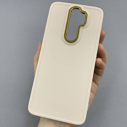 Чохол для Xiaomi Redmi Note 8 Pro матовий чохол з окантовкою на телефон сеомі редмі нот 8 про бежевий o9l, фото 1