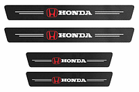 Защитная наклейка на пороги авто Honda карбон