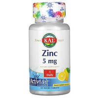 Цинк, сладкий лимон, Zinc ActivMelt Sweet Lemon, KAL, 5 мг, 60 микротаблеток