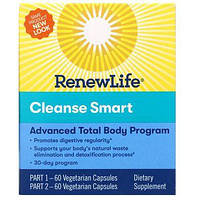 Полное очищение организма, CleanseSmart, Renew Life, 30-дневный курс, 2 банки по 60 капсул