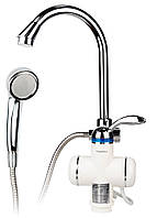 Кран-водонагрівач проточний LZ 3.0 кВт 0,4-5бар для ванни гусак вухо на гайці AQUATICA (LZ-6C111W)