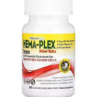 Железо Natures Plus (Hema-Plex Iron with Essential Nutrients for Healthy Red Blood Cells) 60 мини-таблеток