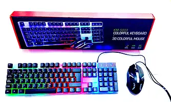 Клавіатура з мишкою дротові RGB KM-5003