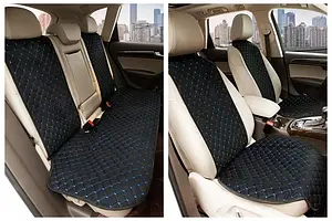 Накидки на сидушки авто комплект чорні нитка синя Decor, накидки алькантара універсальні