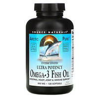 Рыбий жир, Омега-3, высокоактивный, Arctic Pure Omega-3 Fish Oil, Source Naturals, 850 мг, 120 капсул