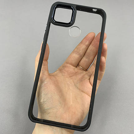Чохол для Xiaomi Redmi 9C прозорий чохол з кольоровою окантовкою на телефон сяомі редмі 9с чорний l1n, фото 1