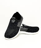 Чорні тканини кросівки жіночі мокасини на ґумовій підошві 39 40 41, фото 2