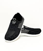 Кеди кросівки чорні тканинні мокасини універсальні жіночі на гумовій підошві розмір 40