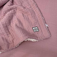 Плед одеяло детское утепленное , размер 80х100 см, Плед мех муслин Лила