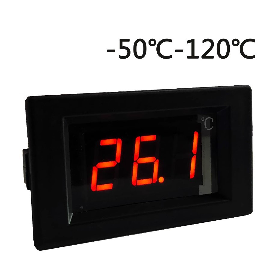Термометр електронний 7-35 v (червоні цифри) 50-120 °C LCD 25*46 mm