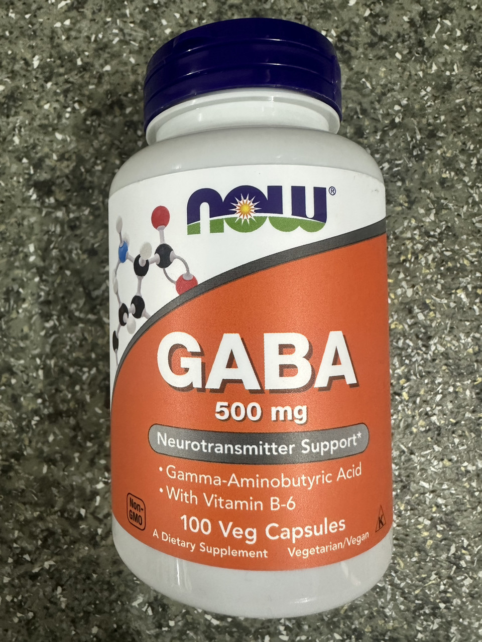 Габа Гамма-аміномасляна кислота Now Foods GABA 500 mg + B-6 2 mg 100 Caps