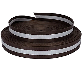 Стропа для сумок та ременів ширина 38мм колір Коричневий+білий