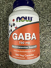 Гамма-аміномасляна кислота Now Foods GABA 750mg 100 vcaps