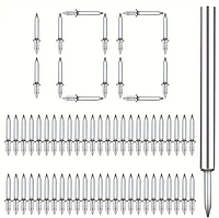 28мм-8,5мм M2,5 бесшовные двусторонние потайные гвозди для наличников и плинтусов (100 шт. + добойник)