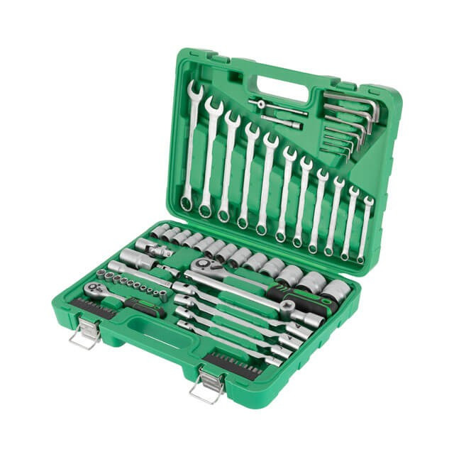 Набір інструментів INTERTOOL ET-6077, 1/2" & 1/4", 77 од. у кейсі