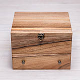 Органайзер для годинника і прикрас 6 відділень з дерев’яною кришкою з ящиком EB-3.5, фото 5