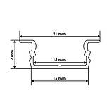Профіль алюмінієвий BIOM врізний ЛПВ7B 7х16, чорний (палка 2м), м, фото 3
