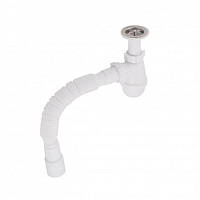 Сифон для умивальника Lidz випуск 70 мм пляшковий з гофрою вихід 40/50 мм LU01 60 06 Y001 01