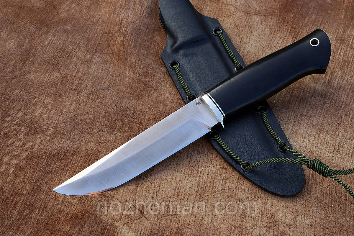 Нож ручной работы охотничий Гром, из стали х12мф, с пластиковым чехлом ...