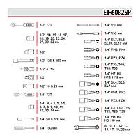 Набір інструментів INTERTOOL ET-6082SP 1/2" & 1/4", 82 од. у кейсі, фото 7