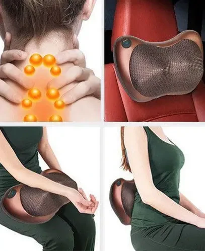 Массажная подушка Massage pillow Массажная подушка с подогревом Роликовый массажер для спины и шеи lmt - фото 2 - id-p2075023494