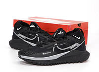 Мужские кроссовки Nike React Pegasus Trail 4 Black Grey (черные) беговые комфортные Y14459